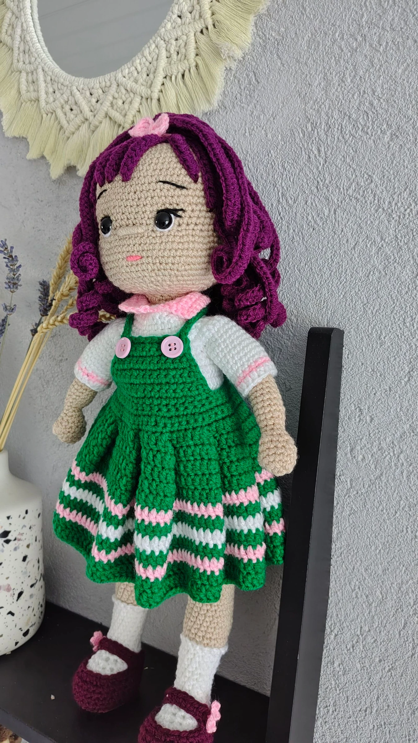 Boneca "Angelina" de crochê - feita à mão - Decoração para quarto infantil – photo 4